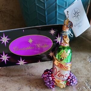 Christopher Radko 2004 Vino Ornament - Green and Gold